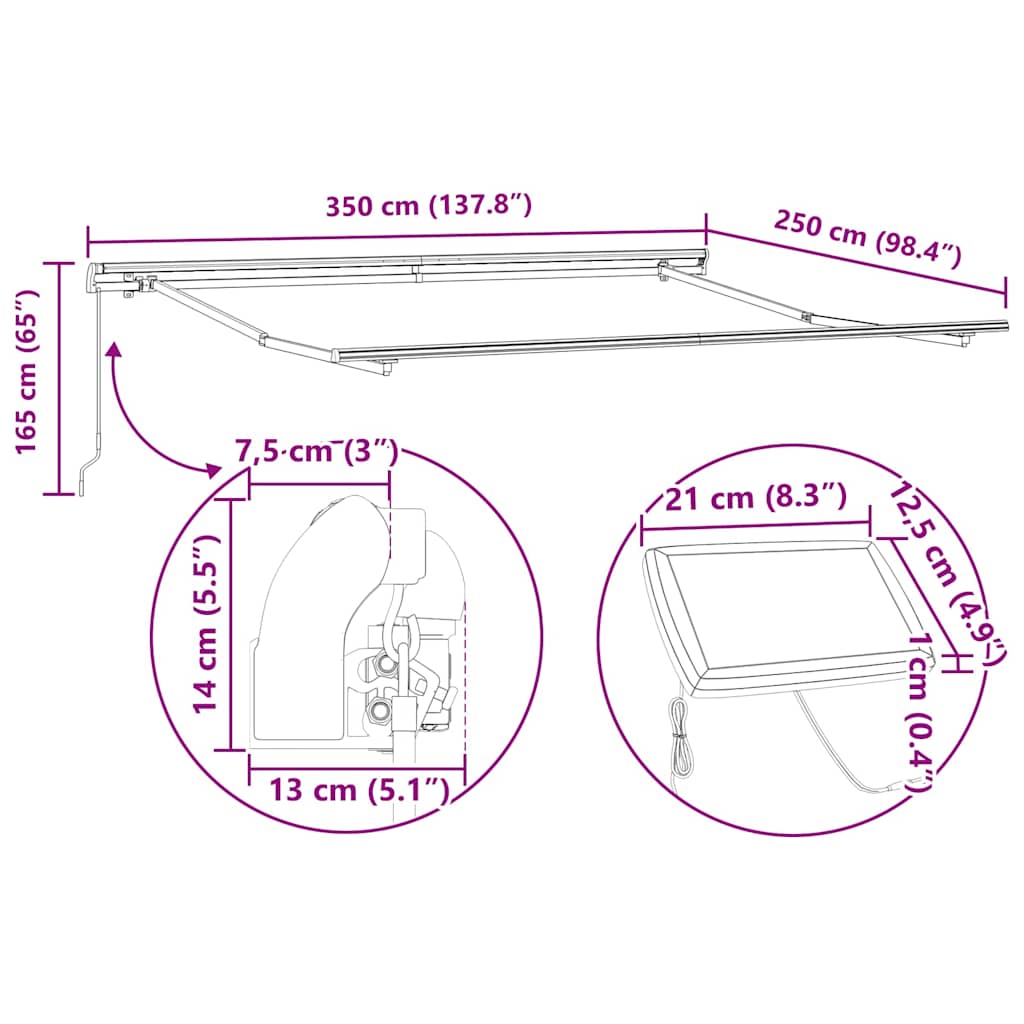Budsorovatelné zastřešení Červená a černá 350 x 250 cm - obrázek 15