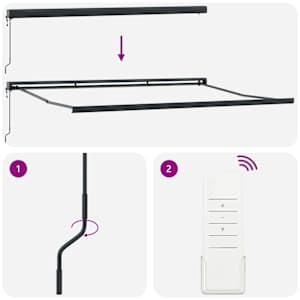 Retraktilna tenda z LED lučmi Rdeča in črna 350 x 250 cm blago - slika 9