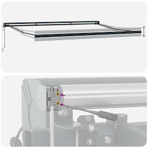 Retraktilna tenda z LED lučmi Rdeča in črna 350 x 250 cm blago - slika 10
