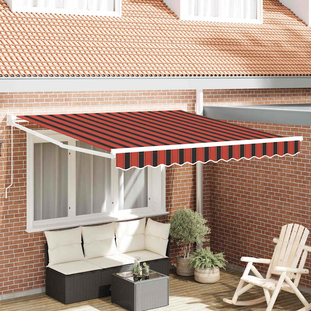 Manuaalinen sisäänvedettävä markiisi Oranssi ja ruskea 350x250 cm