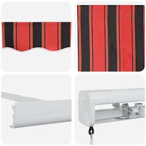 Retraktilna tenda Rdeča in črna 350 x 250 cm Tkanina in kovina - slika 8