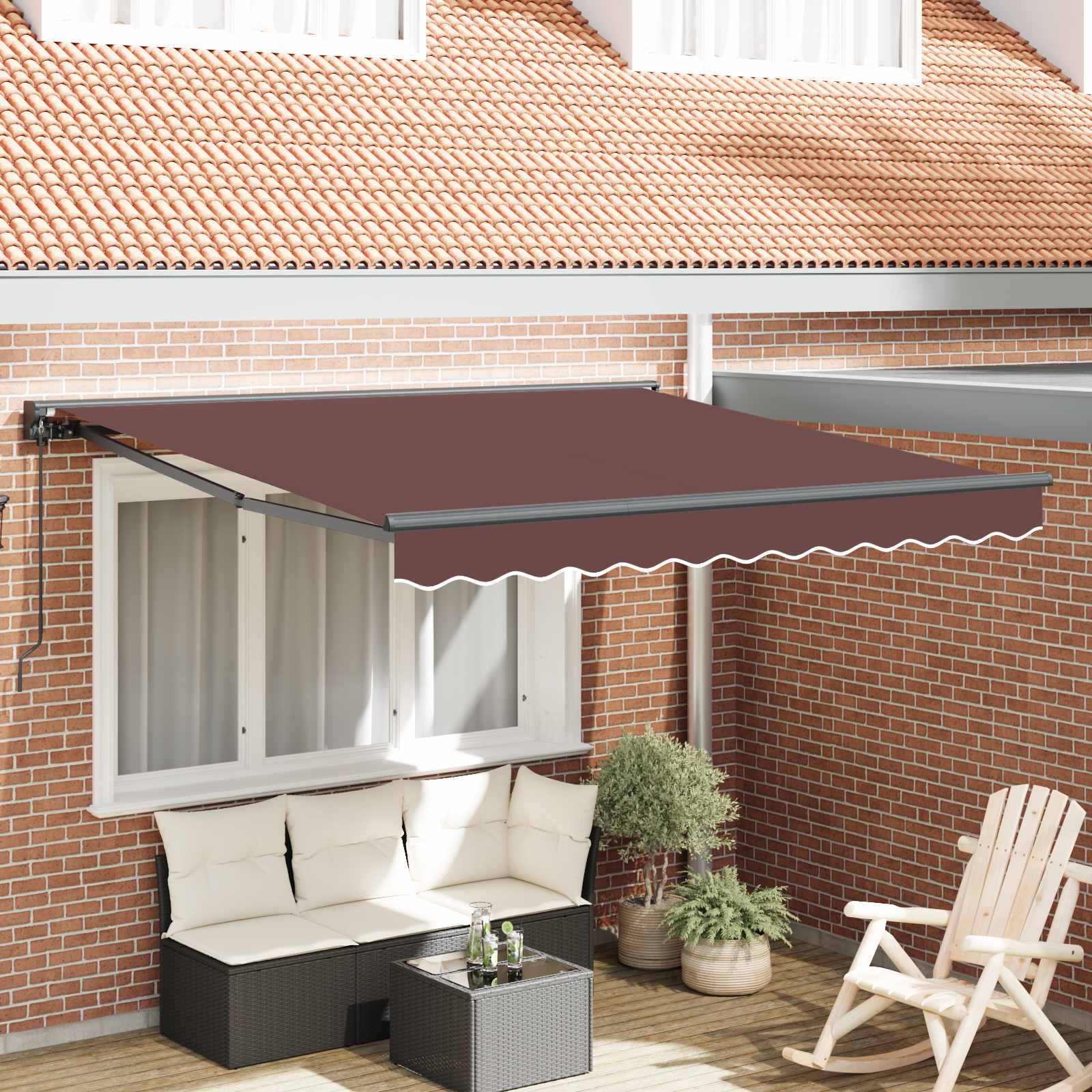 vidaXL Aurinkovarjon runko Ruskea 350 x 250 cm