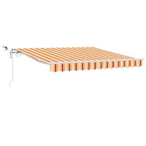 vidaXL Kokkuvolditav varikatus Kollane ja oranž 350 x 250 cm Pol&uuml;ester