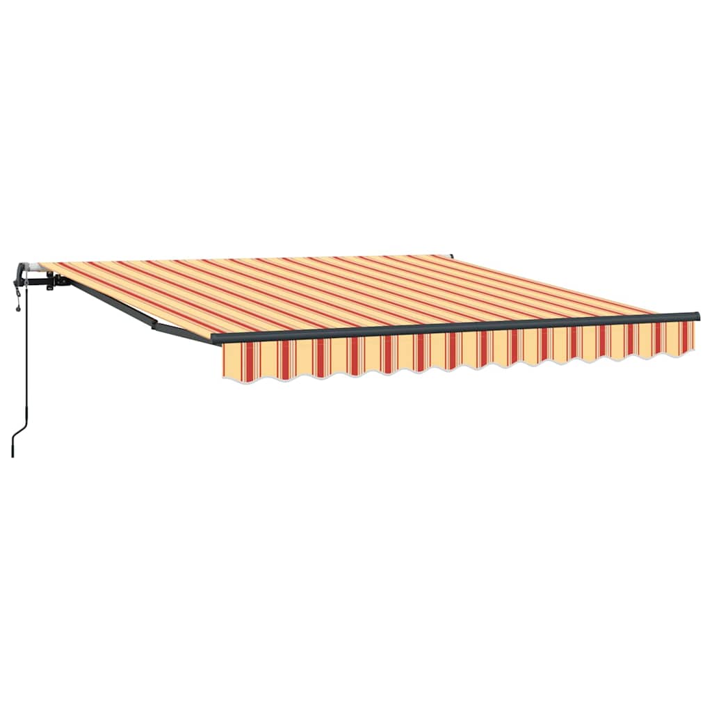 Automaattinen sisäänvedettävä markiisi keltainen ja oranssi 350×250 cm