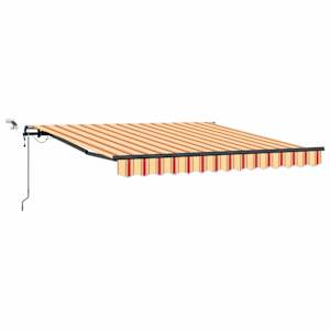 vidaXL Kokkuvolditav varikatus Kollane ja oranž 350 x 250 cm Pol&uuml;ester