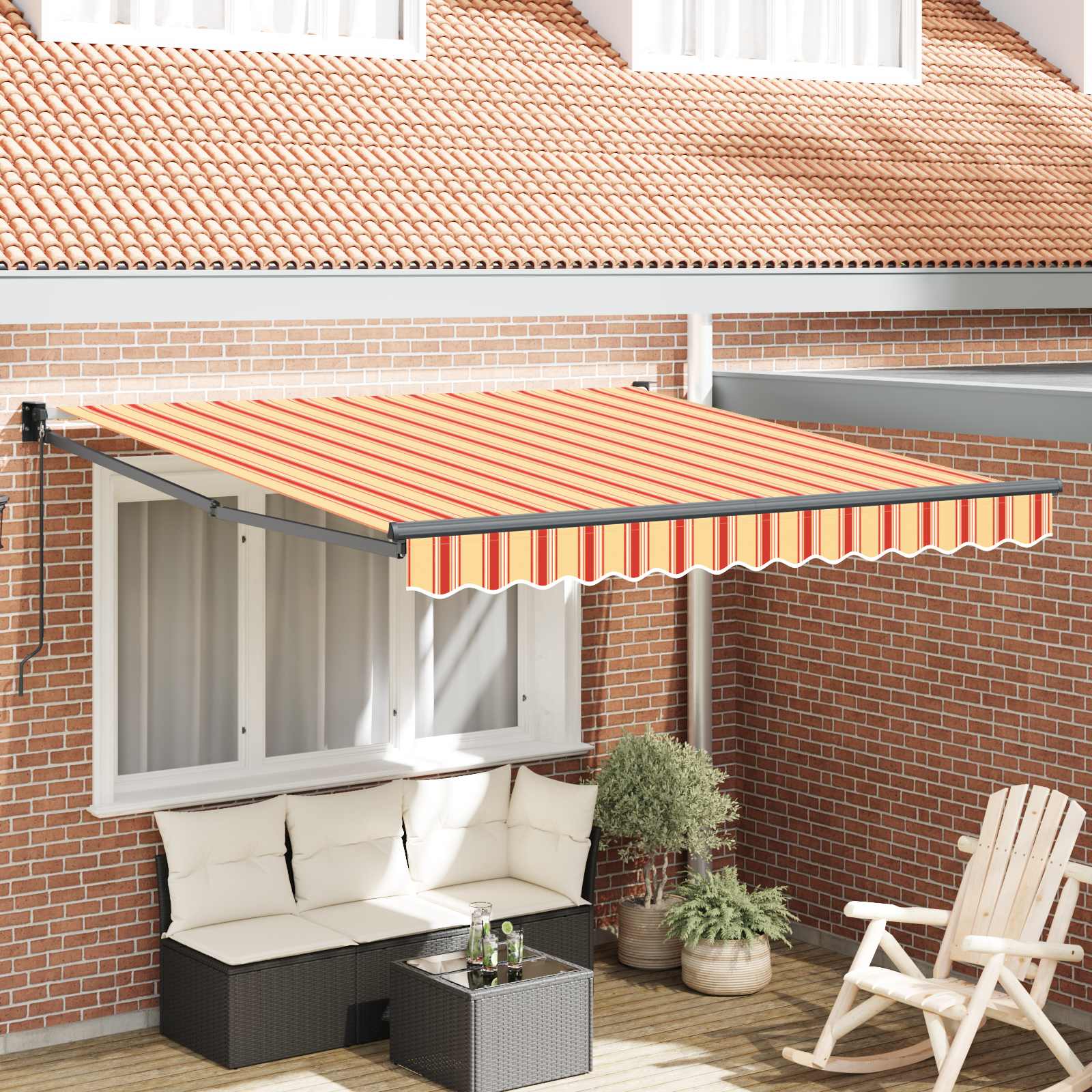 vidaXL Copertină Galben și portocalie 350 x 250 x 165 cm Poliester