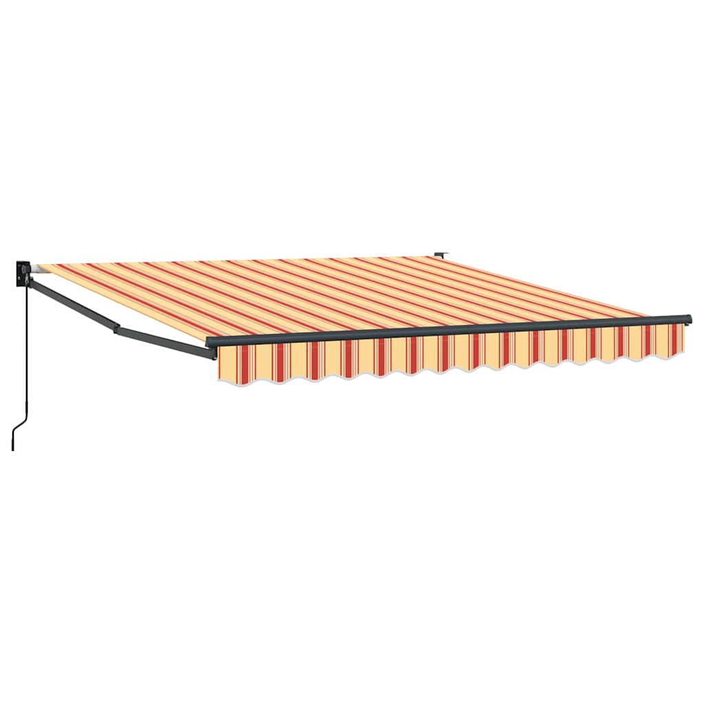 Manuaalinen sisäänvedettävä markiisi Oranssi ja punainen 350×250 cm