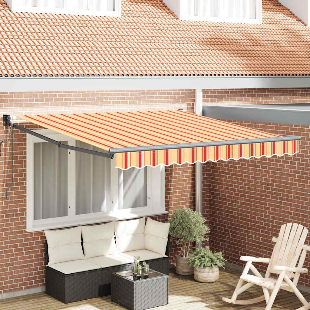 Automatická retraktačná markíza žltá a oranžová 350x250 cm 3330260