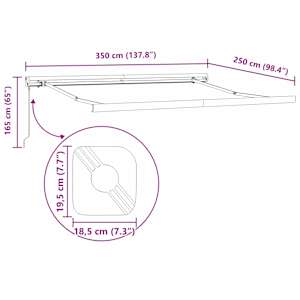 Retraktilna tenda Rumena in oranžna 350 x 250 cm - slika 12