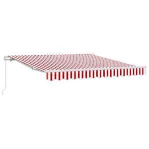 Stahovací markýza Červená 350 x 250 cm Polyester a hliník - obrázek 2