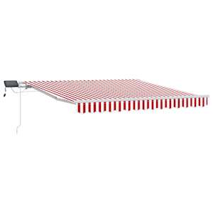 vidaXL Kokkuvolditav varikatus Punane ja valge 350 x 250 cm