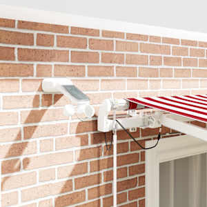 Retraktilna tenda z LED lučmi Rdeča in bela 350 x 250 cm - slika 4