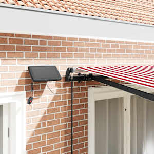 Retraktilna tenda z LED lučmi Rdeča in bela 350 x 250 cm blago - slika 4