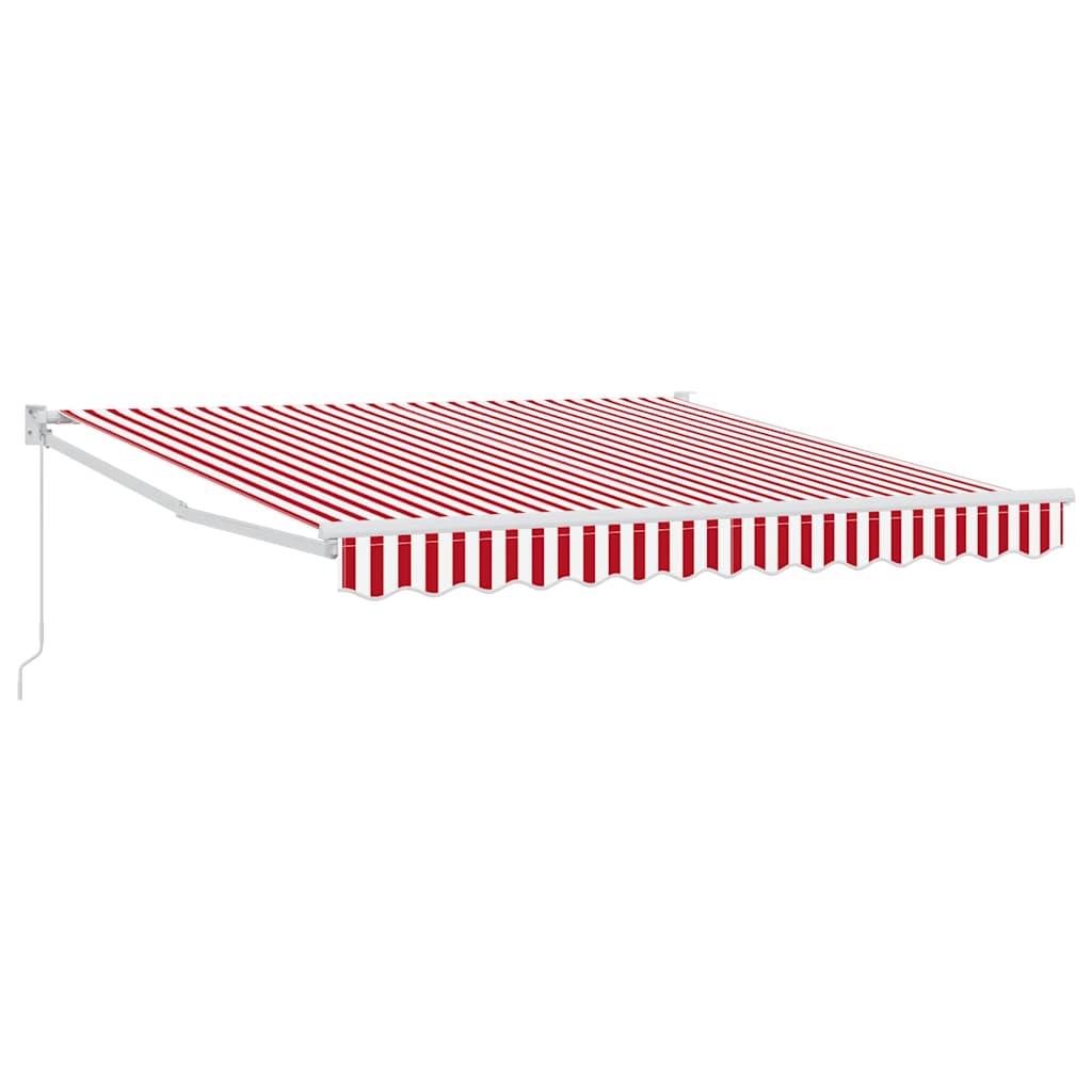 Manuaalinen sisäänvedettävä markiisi Punavalkoinen raidallinen 350×250 cm