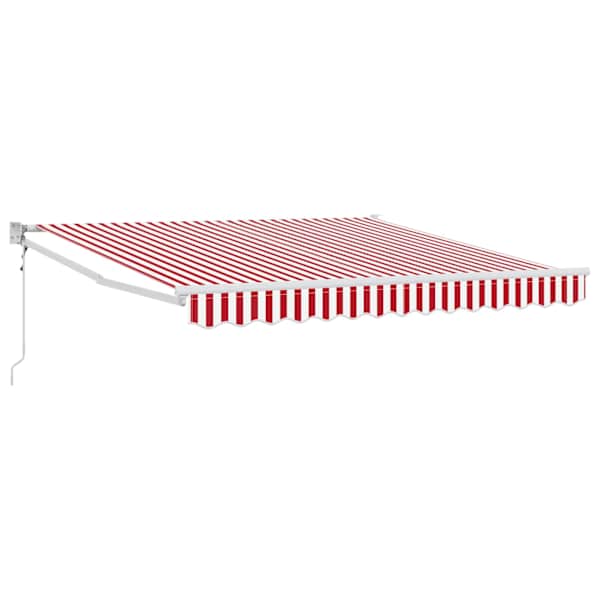 vidaXL Kokkuvolditav varikatus Punane ja valge 350 x 250 cm