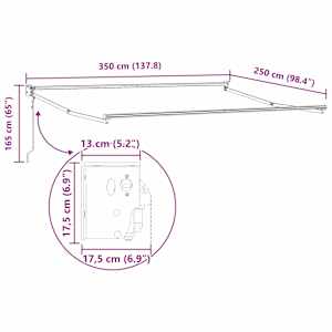 Retraktilna tenda Rdeča in bela 350 x 250 cm - slika 13