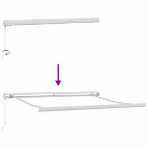 Retraktilna tenda Rdeča in bela 350 x 250 cm Tkanina in kovina - slika 9