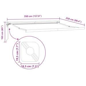 Senčnik Rdeča in bela 350 x 250 x 165 cm Poliester in aluminij - slika 13