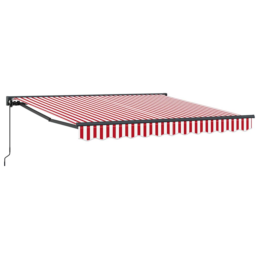 Vetoutuva markiisi Punainen ja valkoinen raita 350×250 cm
