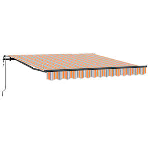Retraktilna tenda večbarvno 350 x 250 cm Tkanina in aluminij - slika 2