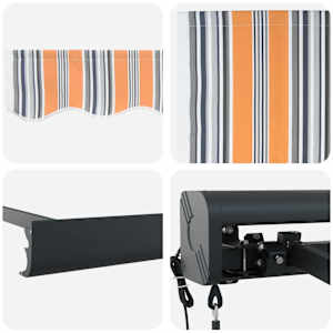 Senčnik večbarvno 350 x 250 cm Poliester in aluminij - slika 8