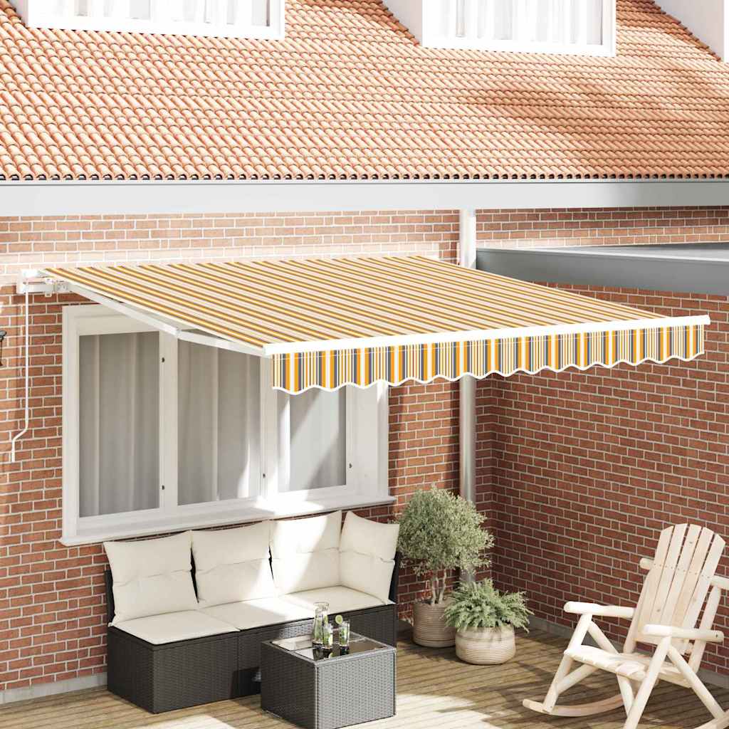 Sissetõmmatav varikatus mitme värviga triibuga 350x250 cm