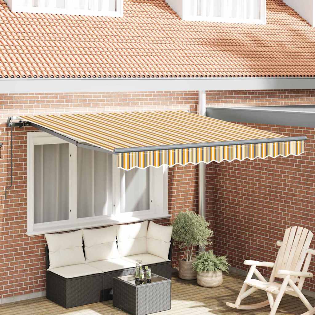 Käsitsi sissetõmmatav varikatus mitmevärvilised triibud 350x250 cm