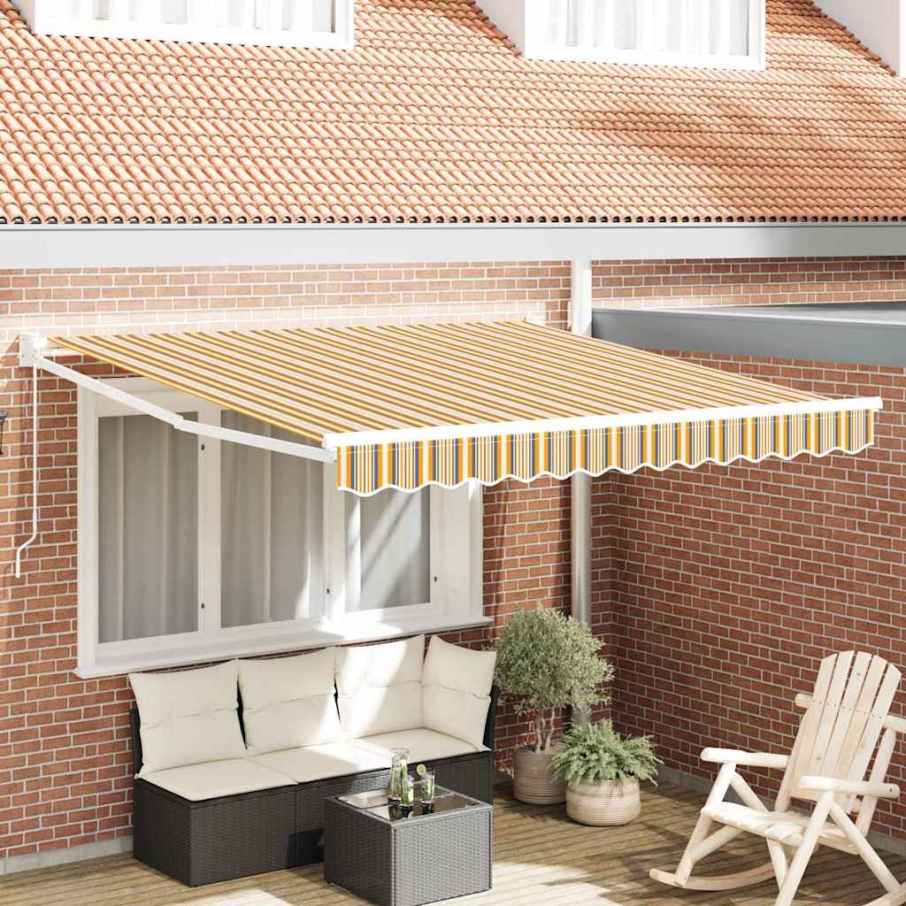 Manuaalinen sisäänvedettävä markiisi Moniväriraidalla 350x250 cm