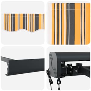 Senčnik večbarvno 350 x 250 x 165 cm Poliester in aluminij - slika 8