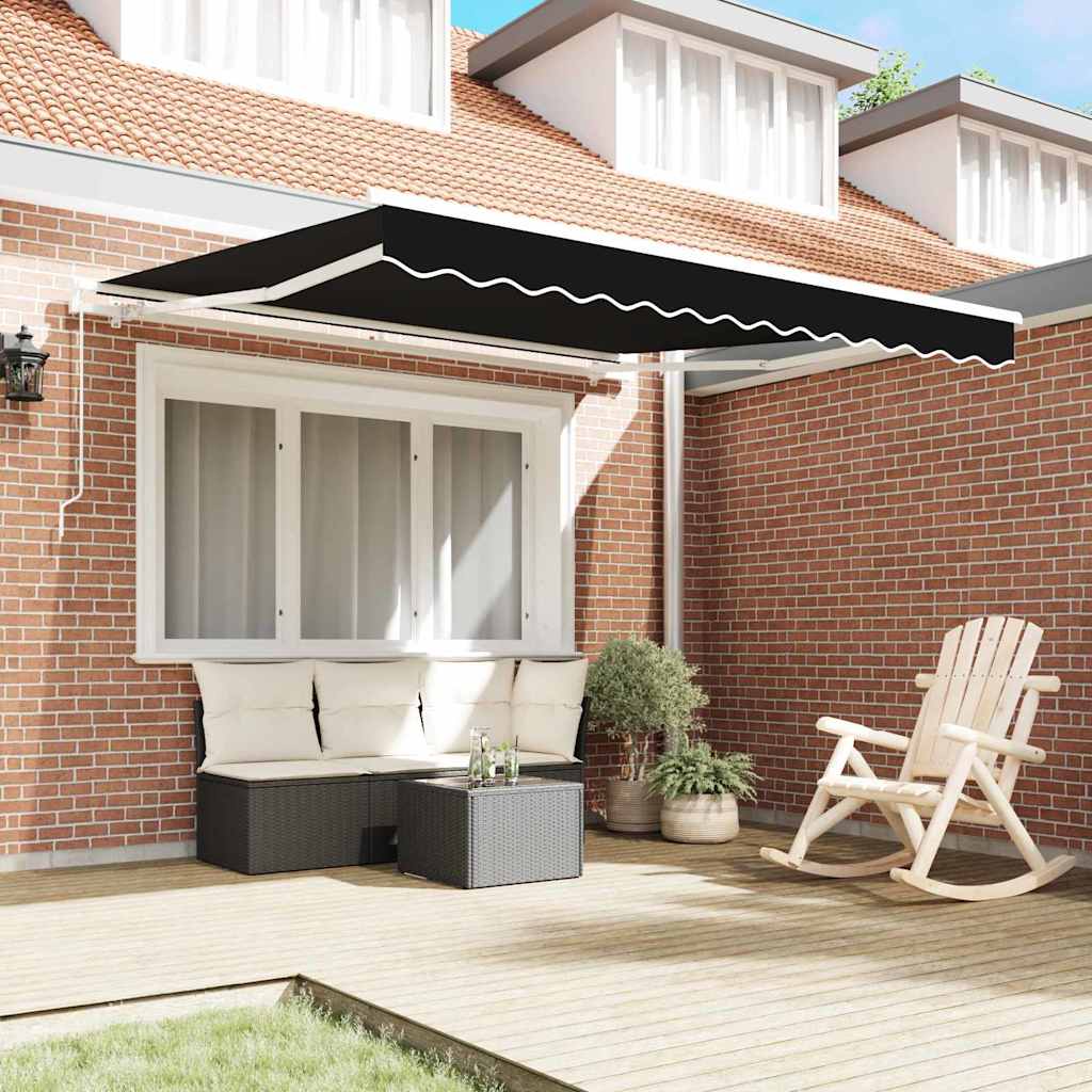 vidaXL Handmatige Uittrekbare Ligbed Zwart 350x250 cm
