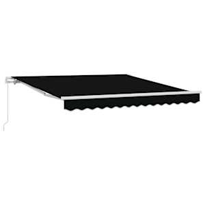 vidaXL Kokkuvolditav varikatus Must 350 x 250 cm