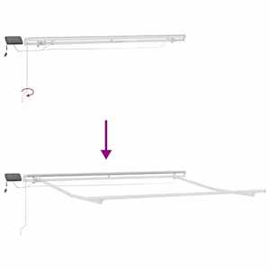 Retraktilna tenda Črna 350 x 250 cm Tkanina in jeklo - slika 12