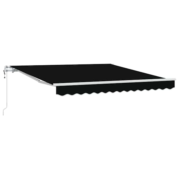 vidaXL Kokkuvolditav varikatus Must 350 x 250 cm Kangas ja alumiinium