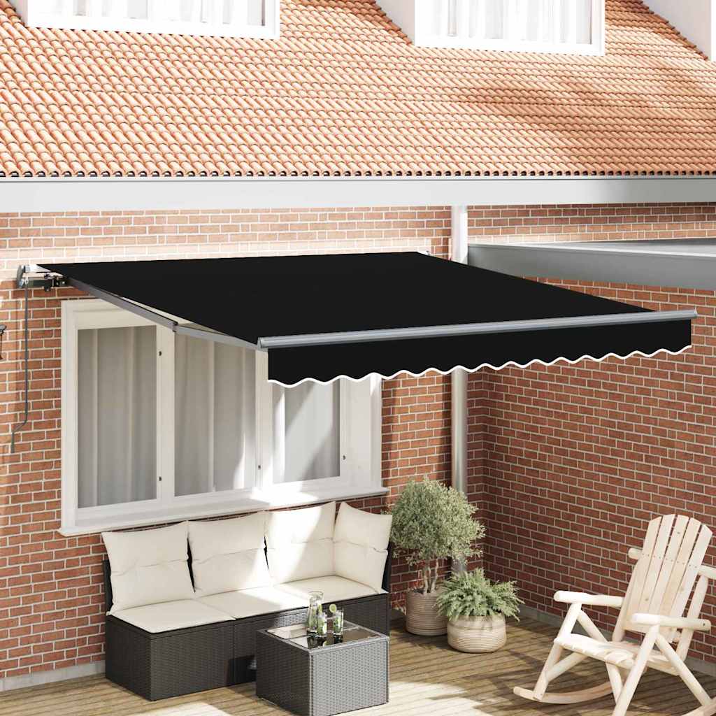 Manuel Udtækkelig Markise Sort 350x250 cm, vidaXL Markise Erstatningsstof til 3,5x2,5 m Ramme Sort