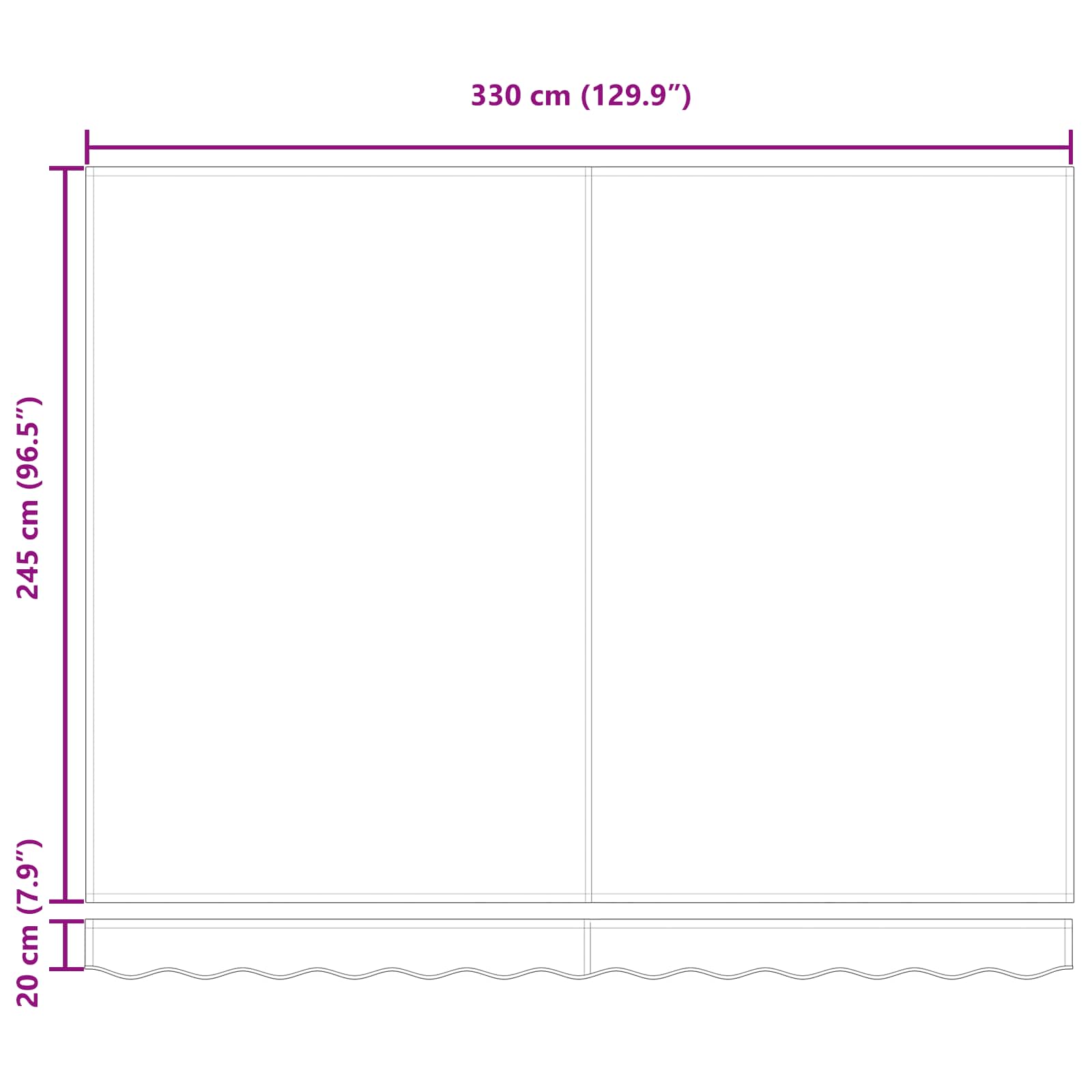 Inklapbaar Zonnescherm Zwart 350 x 250 cm Polyester en staal image 10