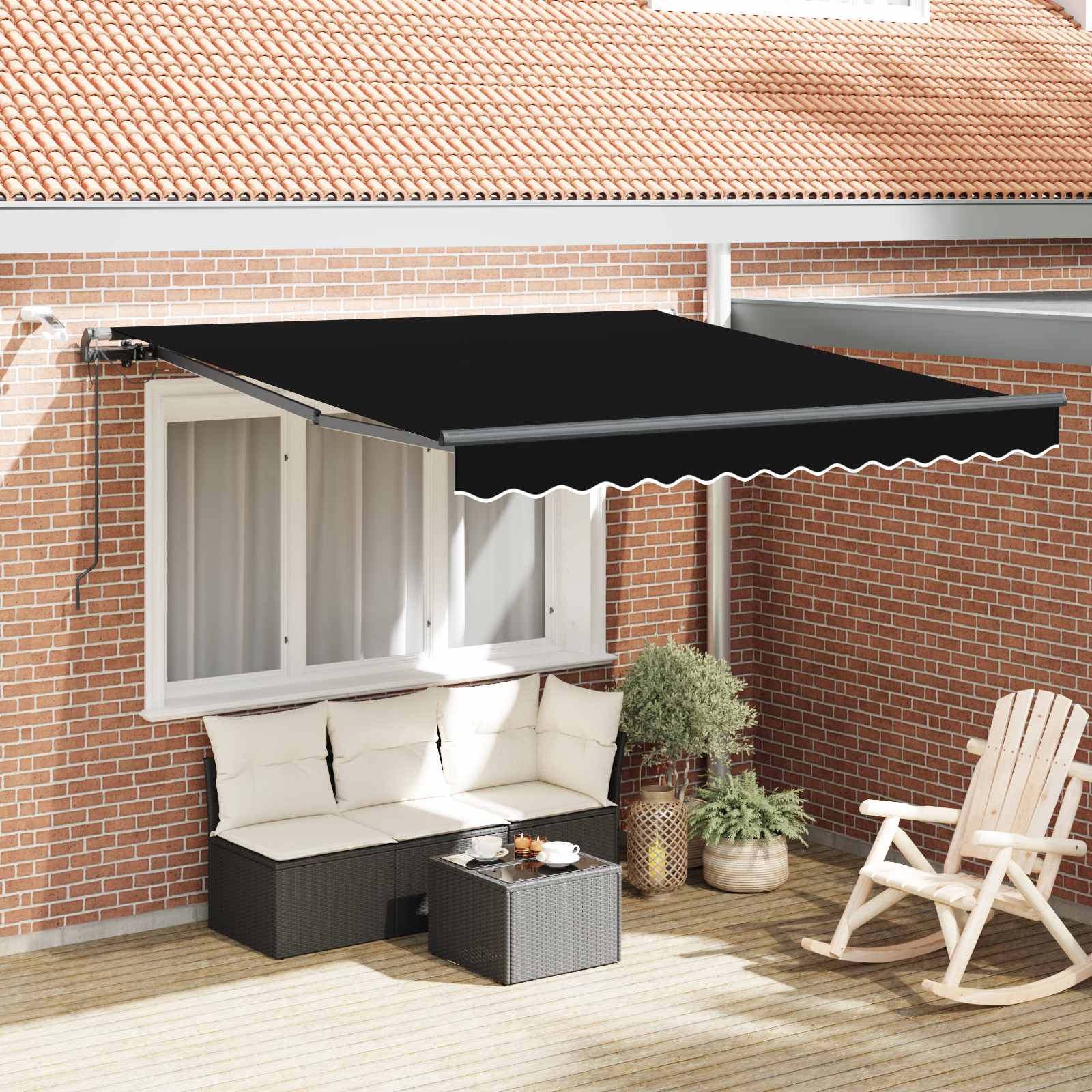 vidaXL Tesatura pentru copertina cu Negru 350 x 250 cm Poliester
