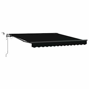 vidaXL Kokkuvolditav varikatus Must 350 x 250 cm Pol&uuml;ester