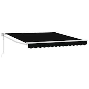 vidaXL Kokkuvolditav varikatus Must 350 x 250 cm Pol&uuml;ester ja metall