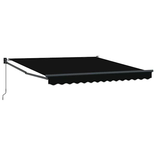 vidaXL Kokkuvolditav varikatus Must 350 x 250 cm