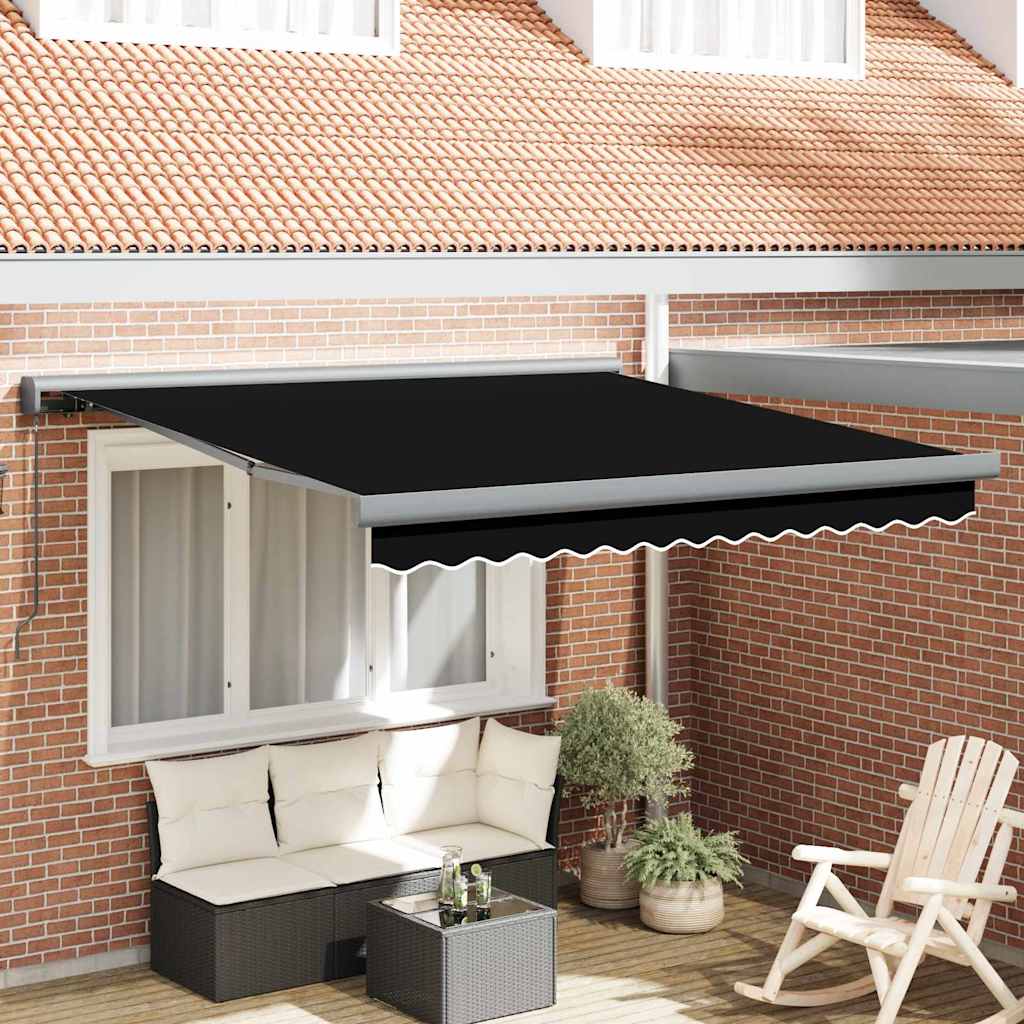 Manuel Udtækkelig Markise Sort 350x250 cm, vidaXL Markise Erstatningsstof til 3,5x2,5 m Ramme Sort