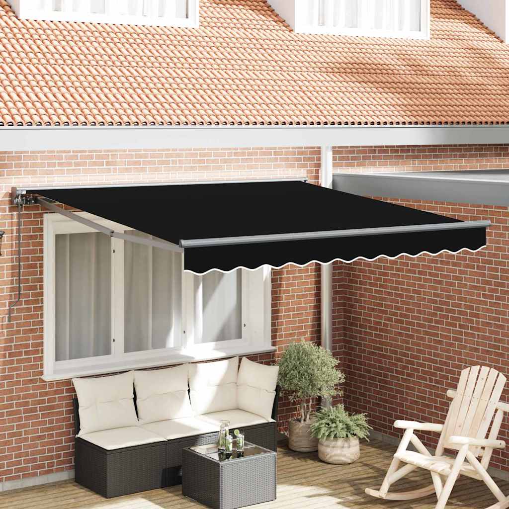 Vetoutuva markiisi Musta 350x250 cm Polyesteri