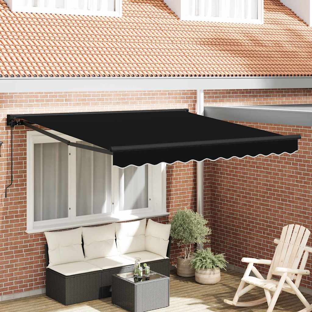 vidaXL Einziehbare Markise Schwarz 350x250 cm Stoff