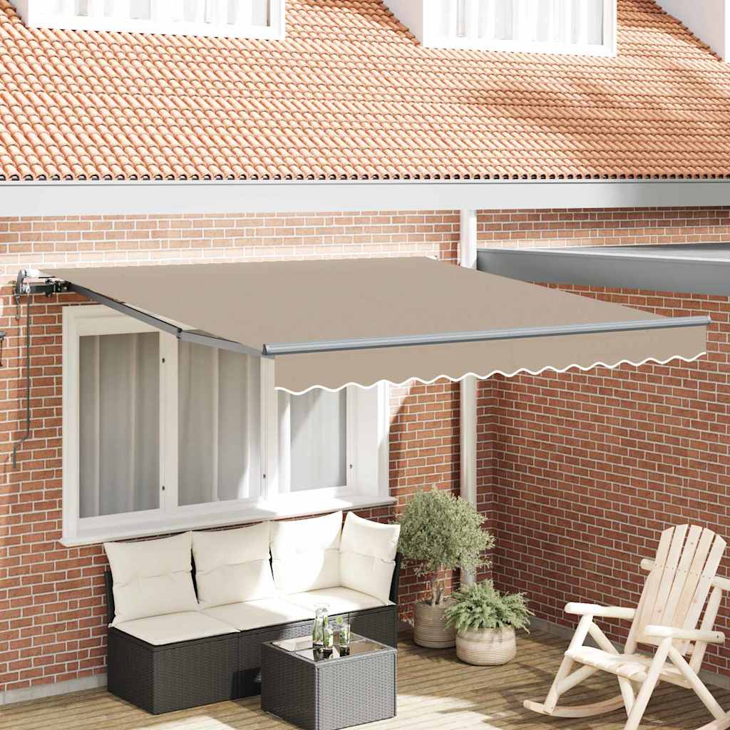 Automaattinen sisäänvedettävä markiisi Beige 350x250 cm, vidaXL Markiisin vaihto kangas 3.5x2.5 m runkoon Beige