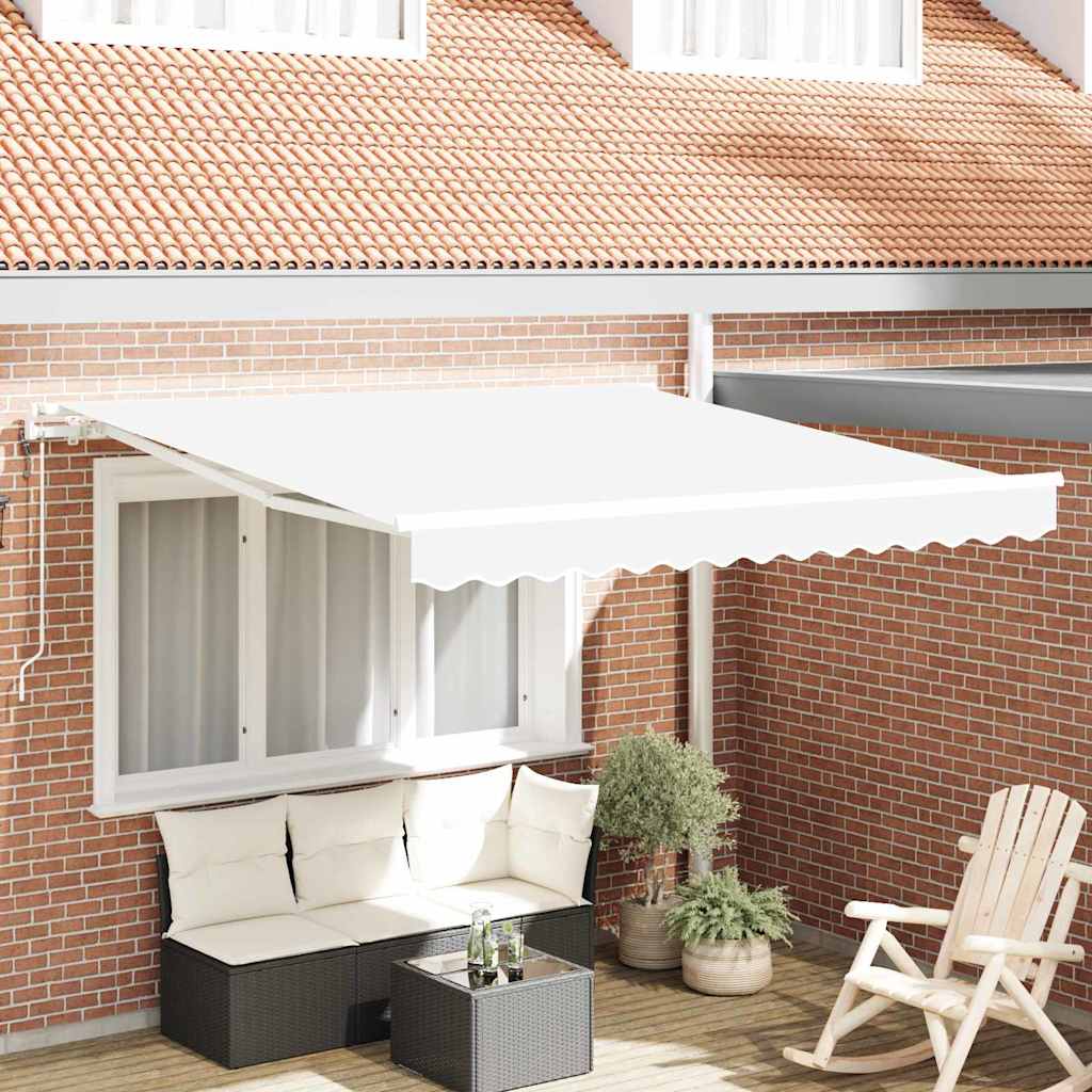 Automatisk Udtækkelig Markise Hvid 350x250 cm