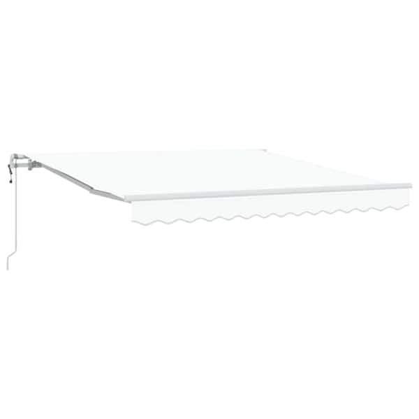 vidaXL Kokkuvolditav varikatus Valge 350 x 250 cm Kangas ja alumiinium
