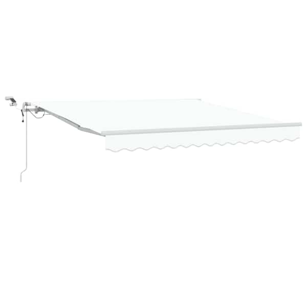 vidaXL Kokkuvolditav varikatus Valge 350 x 250 cm Pol&uuml;ester