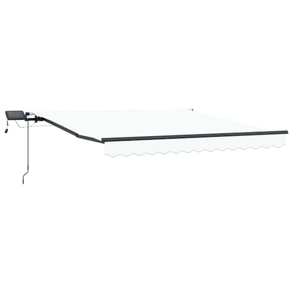 vidaXL Kokkuvolditav varikatus Valge 350 x 250 cm Kangas ja alumiinium