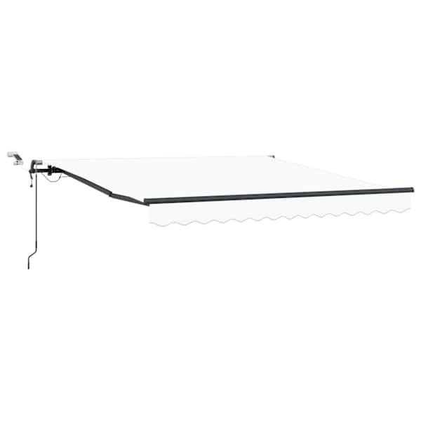 vidaXL Kokkuvolditav varikatus Valge 350 x 250 cm Pol&uuml;ester