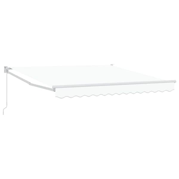 vidaXL Kokkuvolditav varikatus Valge 350 x 250 cm