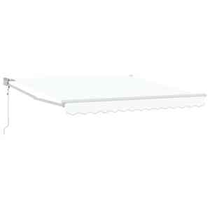 vidaXL Kokkuvolditav varikatus Valge 350 x 250 cm Pol&uuml;ester ja metall
